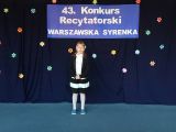 43. Konkurs Recytatorski „Warszawska Syrenka”, 