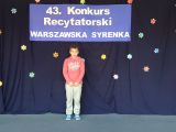 43. Konkurs Recytatorski „Warszawska Syrenka”, 