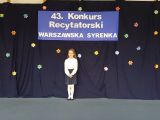 43. Konkurs Recytatorski „Warszawska Syrenka”, 