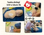 Nauka obsługi AED w klasie 3b, 