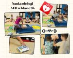 Nauka obsługi AED w klasie 3b, 